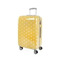 skpat - grande valise rigide 4 roulettes - résistante valise grande taille xxl légère - valise soute avion de voyage résistante en matériau pc polycarbonate - valise de voyage combinaison verro, jaune