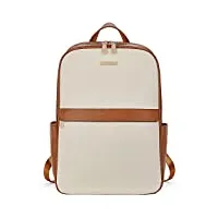 bostanten sac à dos en cuir pour ordinateur portable 15,6" - style décontracté, beige, décontracté