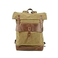 tjlss sac en toile sac à dos étudiant en plein air alpinisme sac à dos voyage hommes couture sac en cuir sac à dos (color : b, size : one size)
