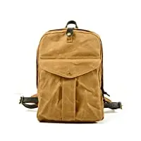 tjlss sac à dos extérieur grande capacité sac à dos de voyage toile couture sac d'alpinisme en cuir (color : a, size : one size)