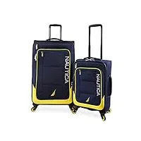 nautica helios lot de 2 valises softside - jaune marine - jaune marine helios, bleu marine/jaune, helios softside lot de 2 valises