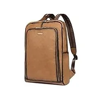 cluci sac à dos pour ordinateur portable en cuir véritable pour femme 15,6", sassafras kaki, sacs à dos de jour