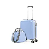 itaca - set valise rigide, lot de valises soute avion 4 roulettes - sets de bagages, valise à roulette en soldes pour voyages. lot valise: ensemble pour voyages élégants 702650b, bleu
