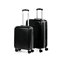 itaca - set valise rigide, lot de valises soute avion 4 roulettes - sets de bagages, valise à roulette en soldes pour voyages. lot valise: ensemble pour voyages élégants 702600, noir