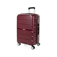 jaslen - valise moyenne - valise soute avion rigide 4 roulettes - valise de voyage résistante en polypropylène - valise ultra légère avec verrouillage tsa/cadenas à combinaison, grenade