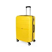 jaslen - valise grande taille rigide 4 roulettes - résistante valise grande taille xxl légère - valise soute avion de voyage résistante en matériau pp. combinaison tsa 161470, jaune
