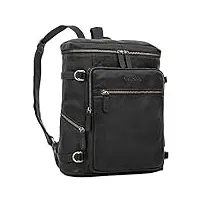 stilord 'alvar' sac à dos d'affaires cuir pour hommes pour ordinateur portable jusqu'à 15,6' sac a dos ordi portable sac à dos de ville hommes, couleur:noir