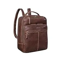 stilord 'nikita' sac à dos pour ordinateur portable 13,3 pouces cuir véritable sac business femme homme vintage sac à dos travail pour business travel, couleur:torres - marron