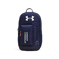 under armour ua halftime backpack sac à dos mixte, bleu marine/mandarine foncé/blanc, taille unique