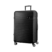 metzelder classic r2.0 valise cabine rigide tendance chic garantie 1 an (noir, l - large - 110/132l – 77x53x31cm 4,8kg)