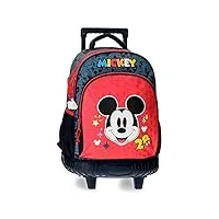 disney mickey get moving sac à dos compact 2 roues multicolore 32x45x21 cm polyester 28,9l, multicolore, sac à dos compact 2 roues