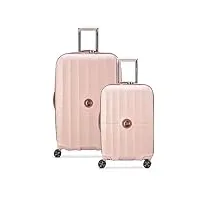 delsey paris - st tropez - valise rigide extensible - set de 2 valise - rose