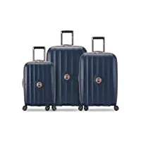 delsey paris - st tropez - valise rigide extensible - set de 2 valise - bleu marine