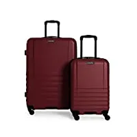ben sherman valise verticale hereford spinner travel, bordeaux, 2-piece set (20" & 28"), bagage vertical de voyage hereford