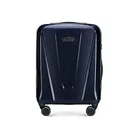 wittchen explorer line valise de voyage bagage à main valise cabine valise en polycarbonate à 4 roues pivotantes serrure à combinaison manche télescopique taille s bleu foncé