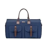 modoker sac à vêtements convertible avec bandoulière - sac de voyage en toile pour homme et femme - 2 en 1 à suspendre - valise de voyage, bleu