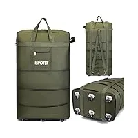valise à roulettes extensible et pliable - sac de voyage léger approuvé en cabine - sac à roulettes - bagage à main, green, 31''