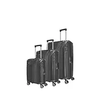 travelite ensemble de 3 valises, couverture rigide, durable, s-m-l, tailles s-m-l, elvaa, ensemble d'étuis rigides à 4 roues, doublure intérieure recyclée, serrure tsa