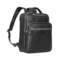 stilord 'kaya' sac à dos cuir ordinateur portable 14 pouces sac à dos homme femme vintage sac à dos d'affaires sac à dos enseignant, couleur:noir