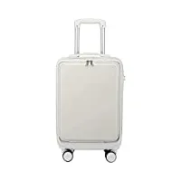 olotu bagages de cabine en aluminium couvercle à ouverture latérale ouverture avant trolley case 20 pouces hardside bagages universal wheel suitcase
