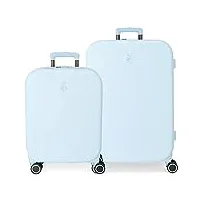 enso annie turquoise valise set 55/70 cm abs rigide fermeture tsa intégrée 116l 7.54 kg 4 double roues bagage à main