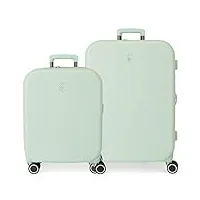 enso annie vert valise set 55/70 cm abs rigide fermeture tsa intégrée 116l 7.54 kg 4 double roues bagage à main
