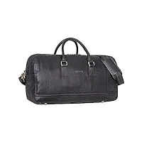 stilord 'edson' weekender en cuir pour hommes femmes sac de voyage vintage bagage à main sac de sport sac en cuir pour voyages sac polochon travel bag, couleur:noir