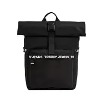 tommy jeans homme sac à dos essential rolltop bagage cabine, multicolore (black), taille unique