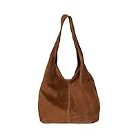 lucieelle sac cuir daim femme a4 | sac cuir femme a4 | sac cuir femme italien | sac à main femme | cabas cuir femme a4 'eliza' (camel)
