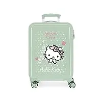 hello kitty paris valise cabine verte 38x55x20 cms rigide abs serrure latérale à combinaison 34l 2 kgs 4 doubles roues bagage à main