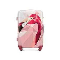 wittchen young collection valise moyenne en abs avec un revêtement supplémentaire en polycarbonate et poignée télescopique taille m 62l rose