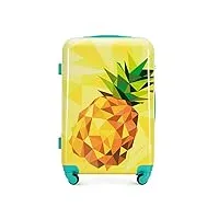 wittchen young collection valise moyenne en abs avec un revêtement supplémentaire en polycarbonate et poignée télescopique taille m 62l jaune