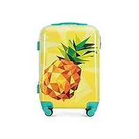 wittchen young collection valises de cabine bagage à main en abs avec un revêtement supplémentaire en polycarbonate et poignée télescopique taille s 34l jaune