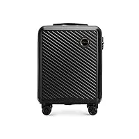 wittchen valise de voyage bagage à main valise cabine valise rigide en abs avec 4 roulettes pivotantes serrure à combinaison poignée télescopique circle line taille s noir