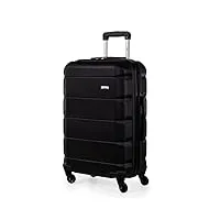 a2b exodus ab001 valise rigide avec 4 roulettes pivotantes en abs, noir , m, lot de 3 valises
