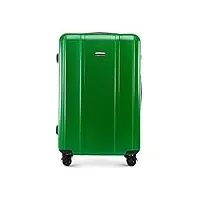 wittchen classic line valise élégante en polycarbonate robuste avec gravure verticale serrure tsa, vert, kosmetikkoffer, moderne