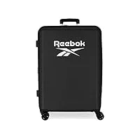 valise reebok roxbury medium noir 48x70x26 cm abs rigide fermeture tsa intégrée 81l 2.5 kg 4 roues doubles