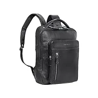 stilord 'tory' sac à dos en cuir grande homme femme vintage sac à dos d'affaires pour ordinateur portable 13 pouces bagages sac à dos de voyage hommes, couleur:noir