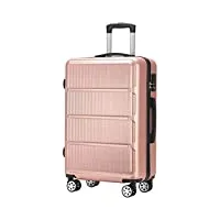 olotu valise bagages de cabine à rayures épaisses classiques muet chariot à verrouillage par code de roue universel bagage solide et robuste bagage à roulettes portable portable