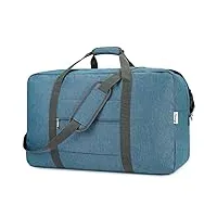narwey sac de voyage bagage cabine grande pliable sac valise sac weekend sac de sport pour homme femme 60l(bleu marine)