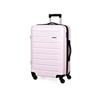 pierre cardin voyager cl893 valise rigide avec 4 roulettes pivotantes et poignée télescopique, rose, m, valise