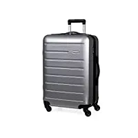 pierre cardin voyager valise rigide – bagage de voyage avec 4 roues pivotantes | poignée télescopique | valise à coque rigide cl893, gris charbon, m, valise
