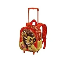 disney roi lion king-sac à dos 3d à roulettes petit, orange