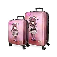 gorjuss valise frida rose, rose, taille unique, ensemble de valises