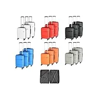 invida glüückskind lot de 3 valises à roulettes de qualité supérieure en polypropylène 6 couleurs, bleu, chariot à 4 roulettes