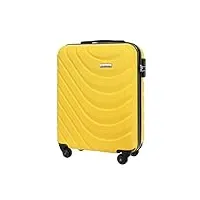 barrens valise cabine | bagage cabine | 55x39x20cm | 34 l | abs | valise de voyage | 4 roulettes | poignée flexible | valise à coque dure | compatible avec les compagnies aériennes | jaune