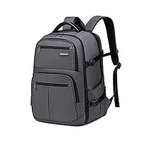 otevan sac à dos de voyage pour homme et femme, 45 l, approuvé par l'avion, grand sac à dos pour ordinateur portable, sac à dos extensible, gris, large, sacs à dos de voyage