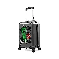 minecraft valise enfant, petite valise à roulette enfant garcon fille, carry on luggage, valises rigides 4 roulettes, valise cabine enfant 49x33x22 cm, cadeau gamer original
