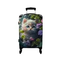 noboringsuitcases.com® valise pour enfant parent, chat dans la nature, midsize, bagages pour enfants