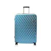 house of leather valise de voyage 8 roues pivotantes à 360° macau, bleu, large: 77 x 52 x 33 cm, 4.4kg, bagages rigides avec roulettes pivotantes